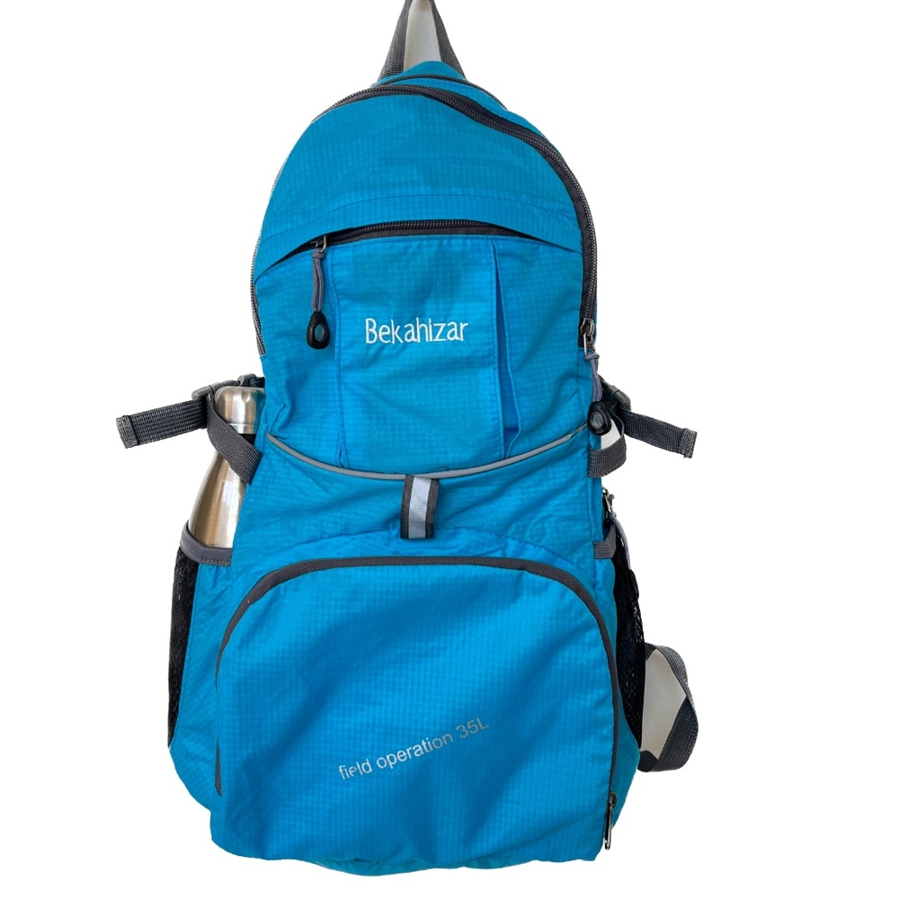 Bekahizar Field Operation 35L Lightweight Backpack Foldable Daypack Travel Blue
